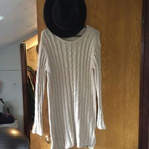 Volcom Cableknit Cream Sweater Dress